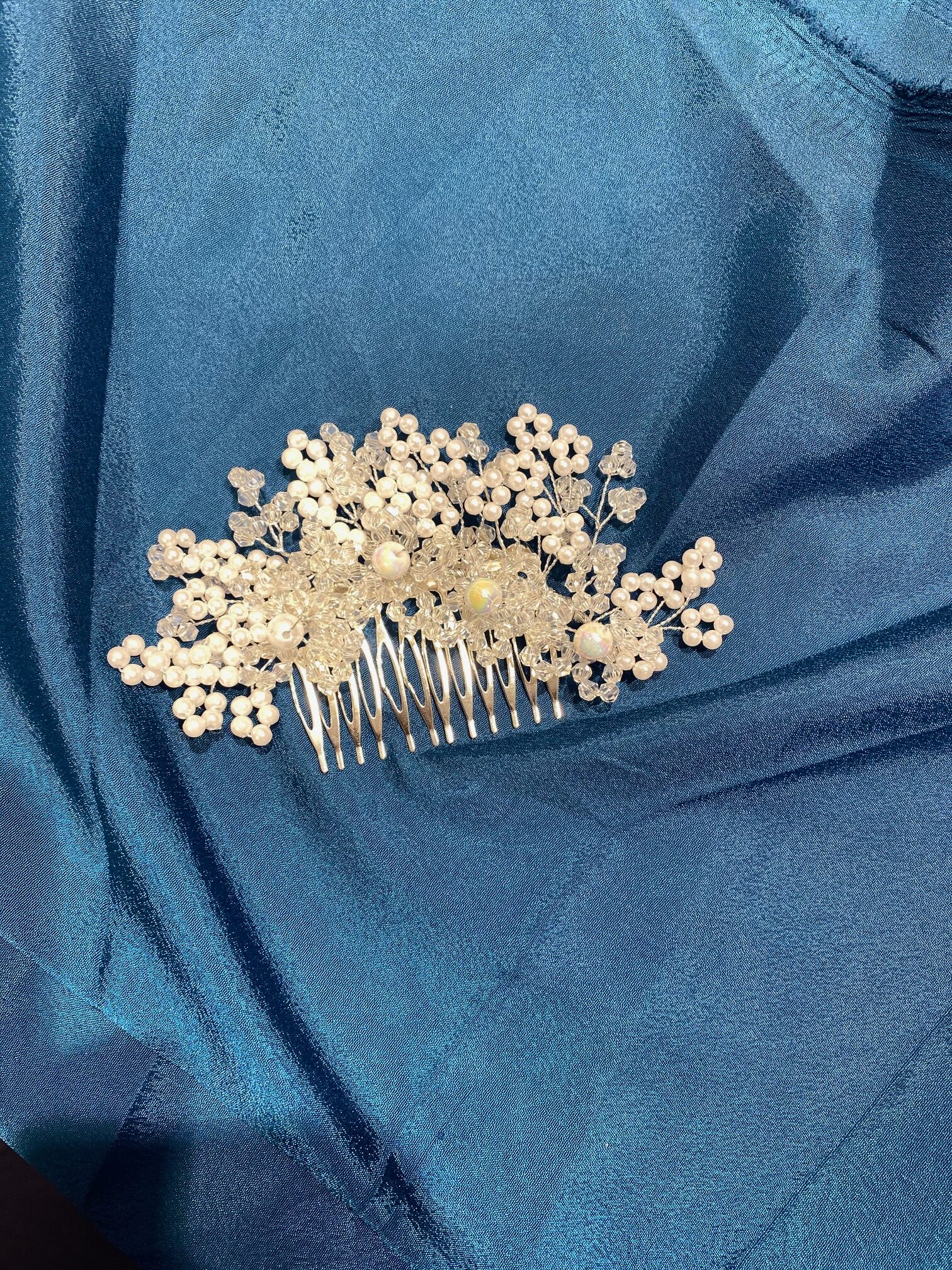 Elegant White Moti Hair Clips – Party & Function Wear