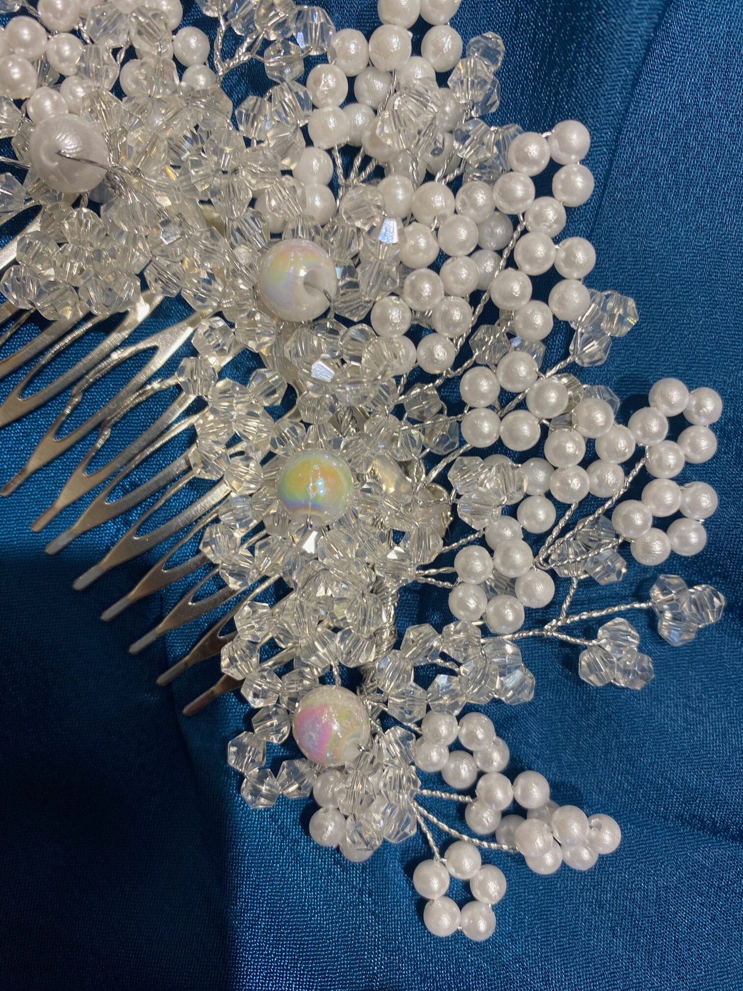 Elegant White Moti Hair Clips – Party & Function Wear - Image 3