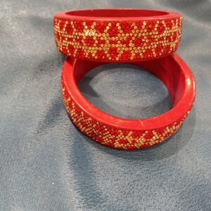 Original Red Jaipuri Lac Bangles with Machine Work – Premium Quality