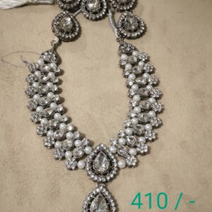 Kundan Necklace Set with Stone & White Moti Work – Premium Artificial Jewellery